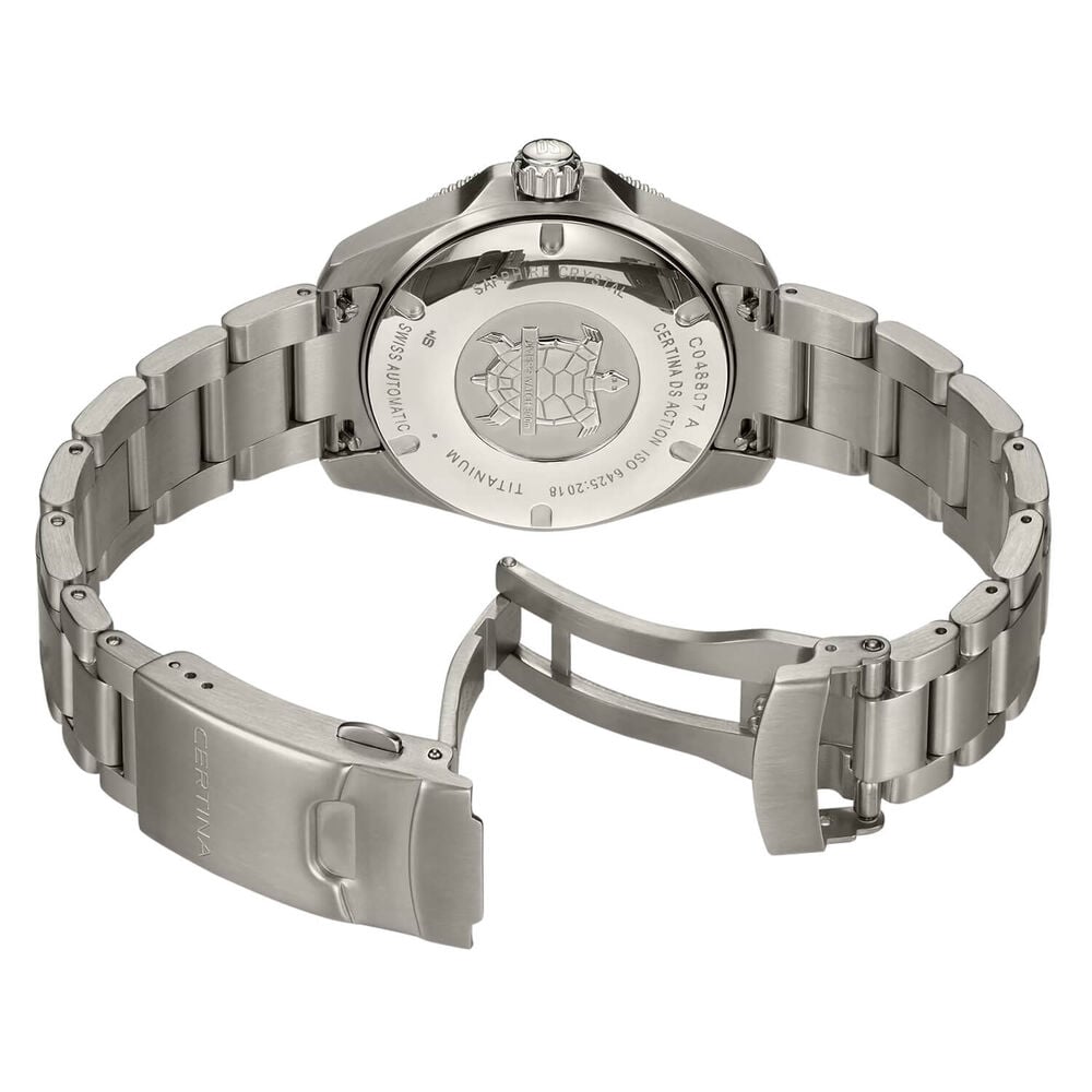 Certina DS Action Diver 38mm Blue Dial Grey Titanium Bracelet Watch