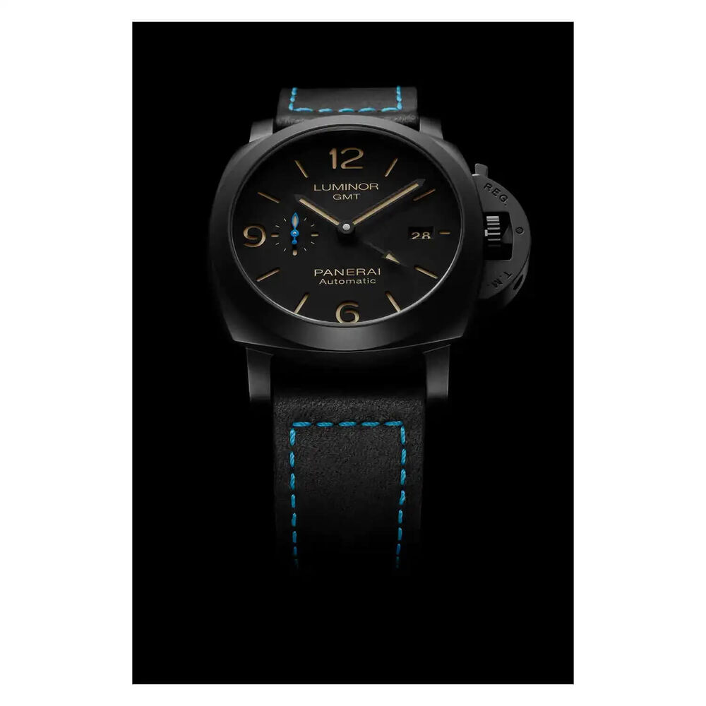 Panerai Luminor 44mm GMT Black Dial Strap Watch image number 4