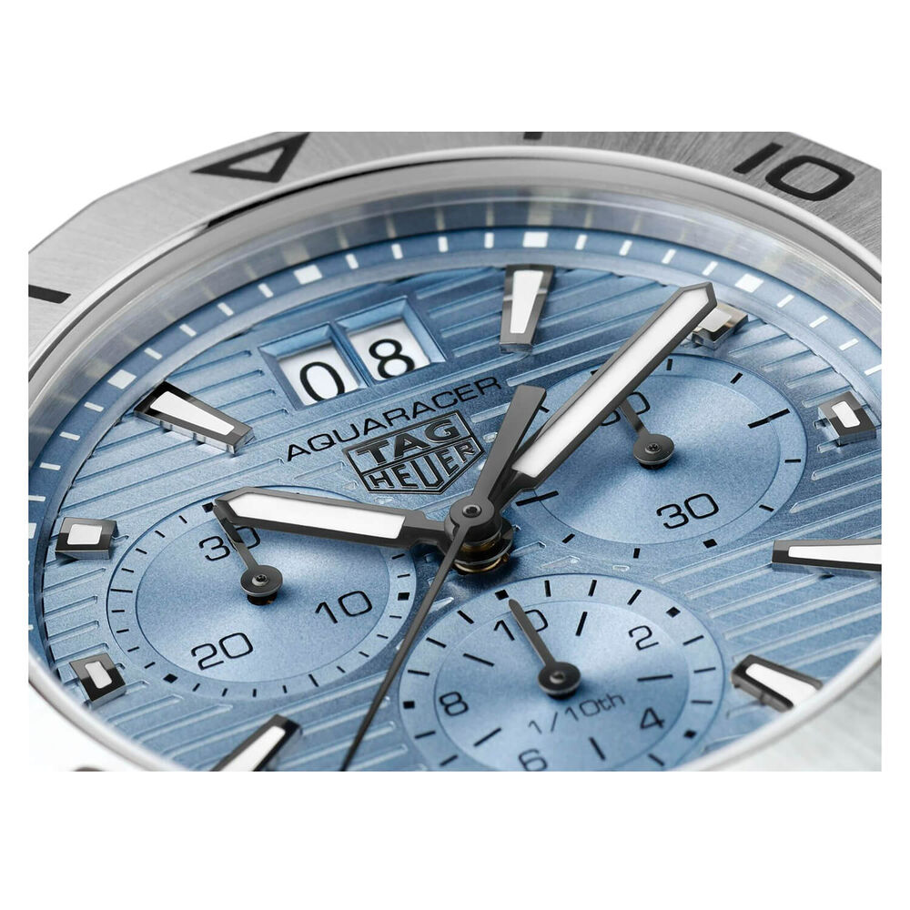 TAG Heuer Aquaracer Professional 200 Chronograph 40mm Light Blue Dial Steel Bracelet Watch image number 3
