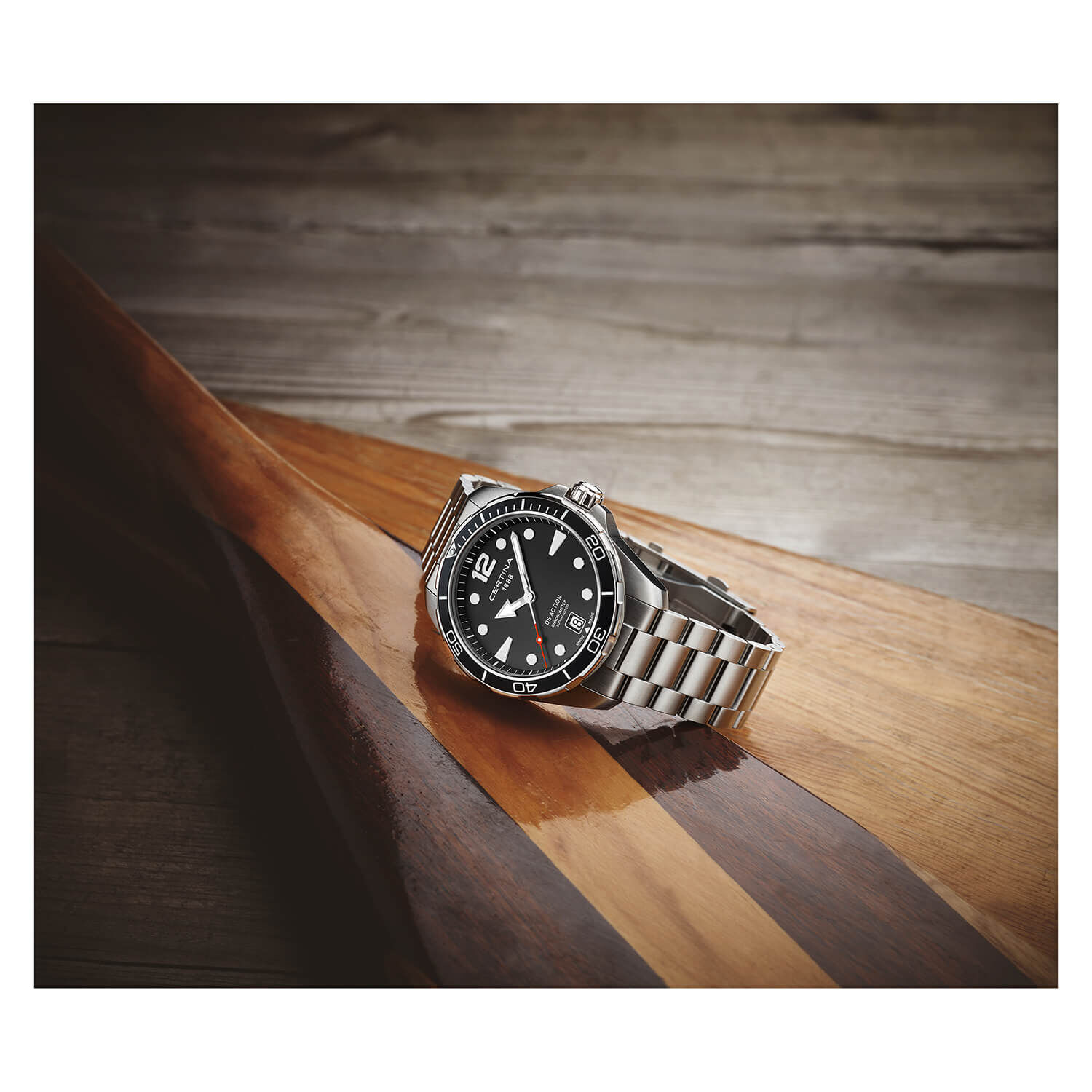 Certina Aqua Ds Action Gent Black Dial Stainless Steel Watch at