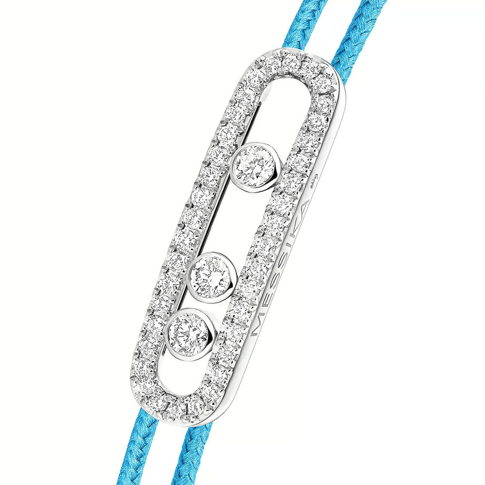 Messika Care(s) White Gold 0.26ct Diamond Blue Cord Bracelet image number 2