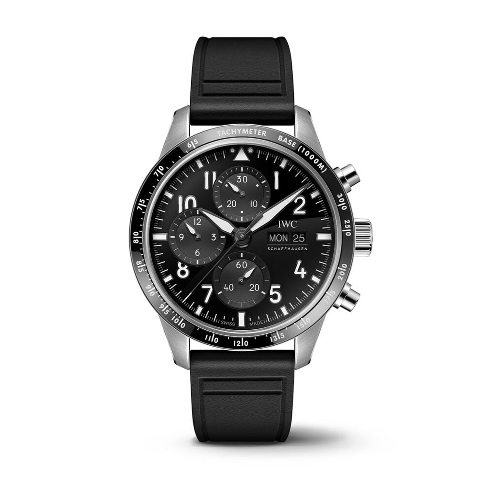 IWC Schaffhausen Pilot's Performance Chronograph 41 AMG 41mm Black Dial Rubber Strap Watch image number 0