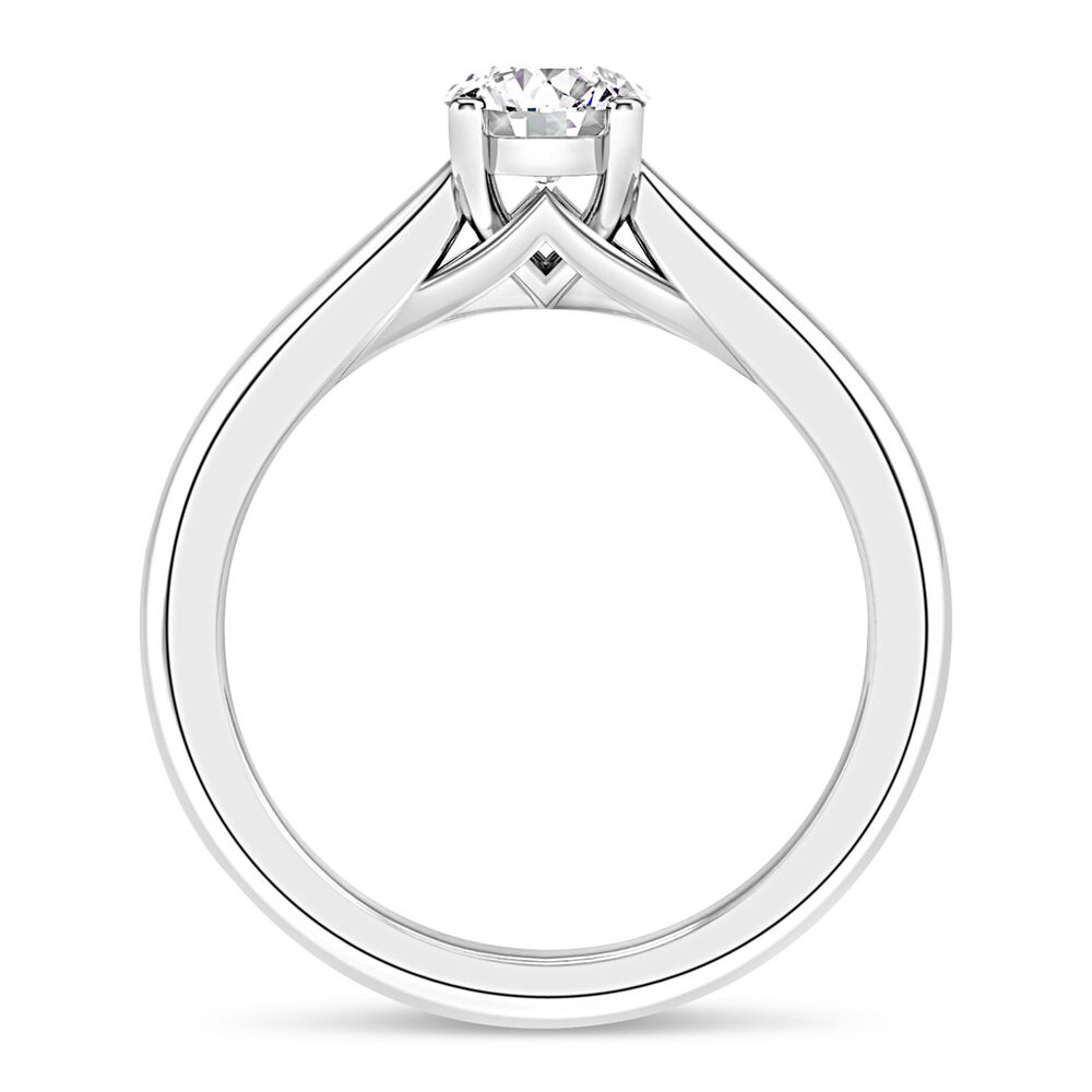 18ct White Gold 0.50ct Round Diamond Orchid Setting Ring image number 4