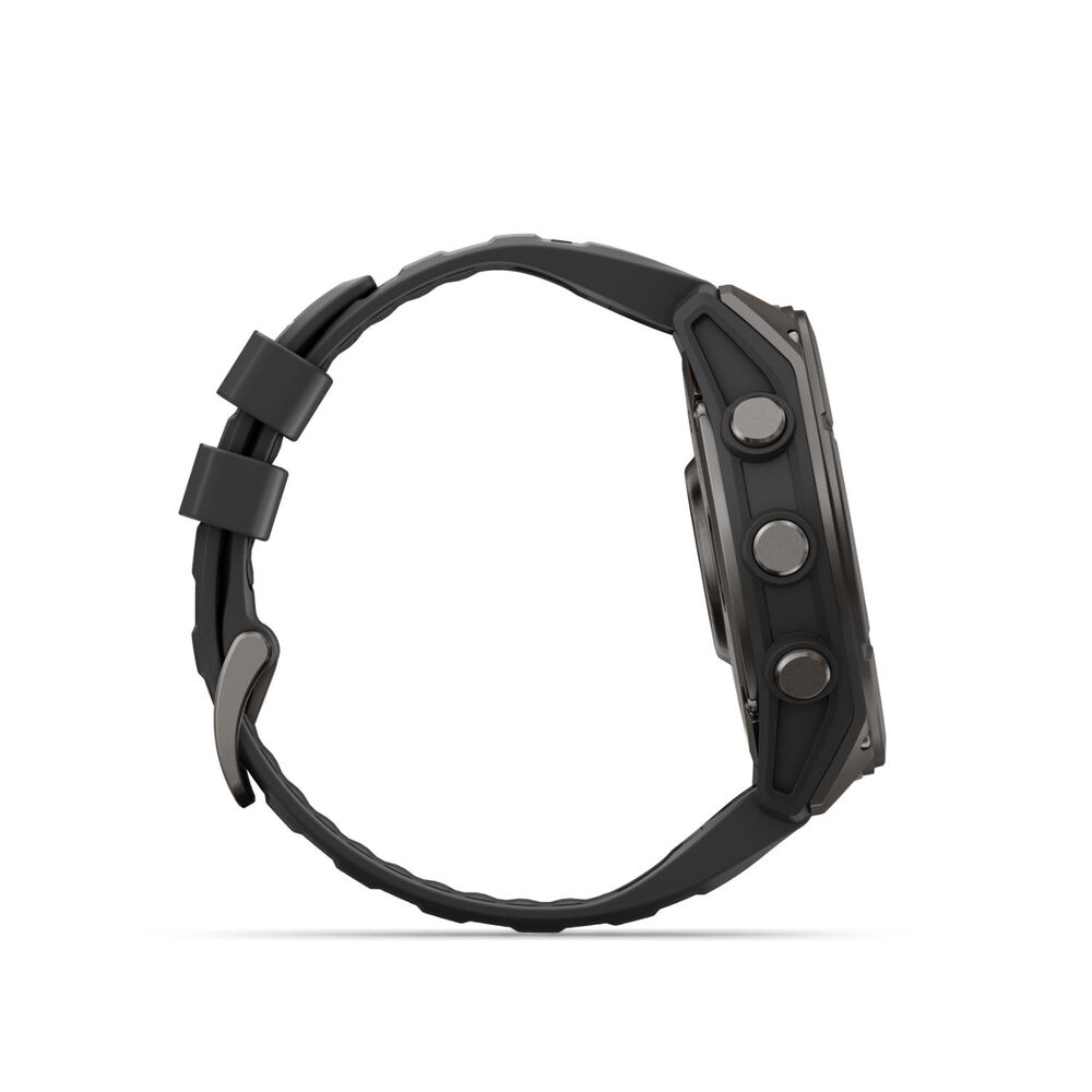 Garmin fenix 9 51mm Carbon Grey DLC Titanium Black Silicone Strap Watch