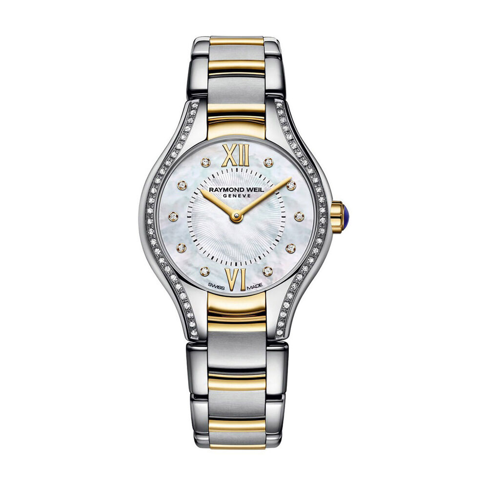 Raymond Weil Noemia diamond-set mother of pearl two-tone watch