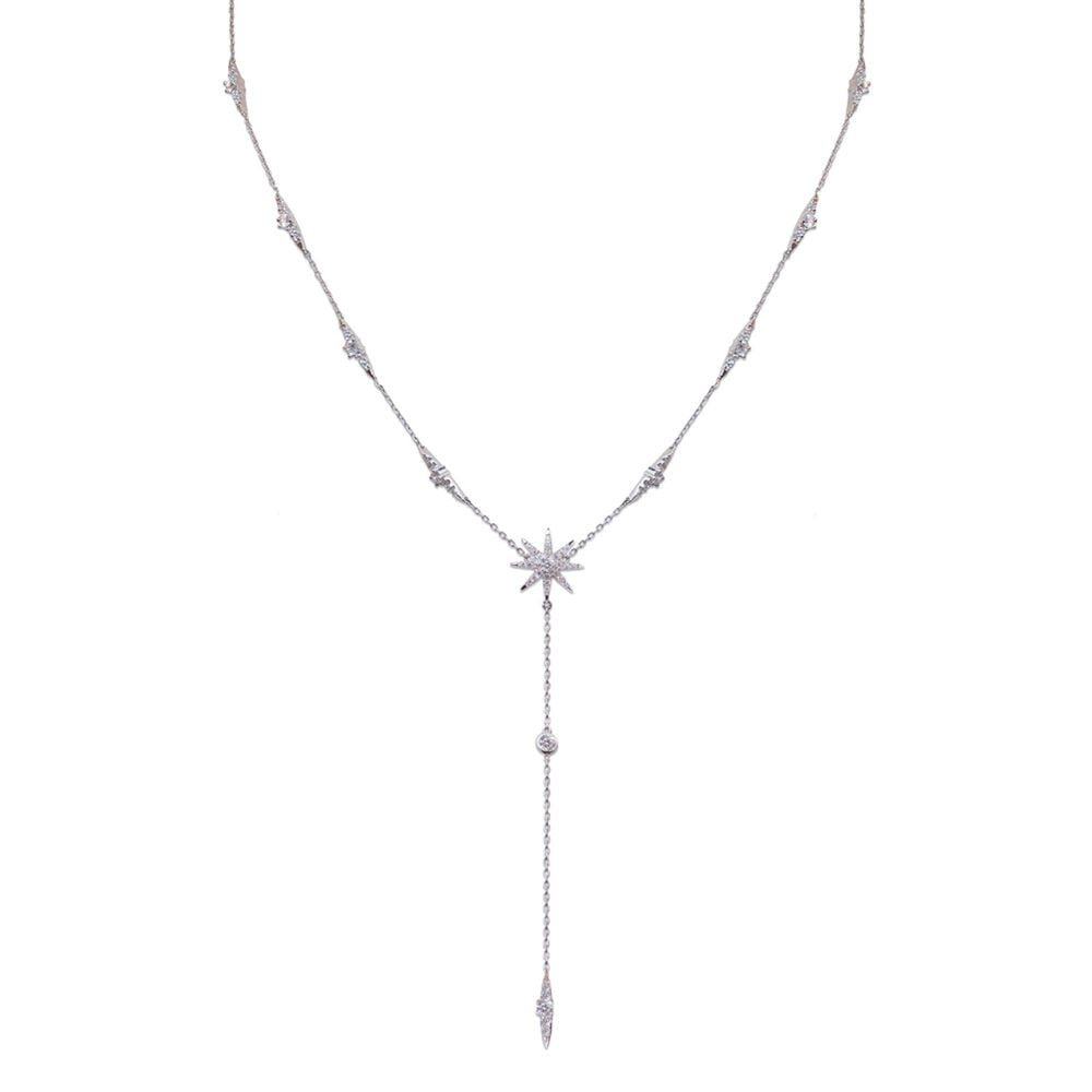 CARAT* London Stella Collection Sterling Silver  Mimosa drop Necklace image number 0