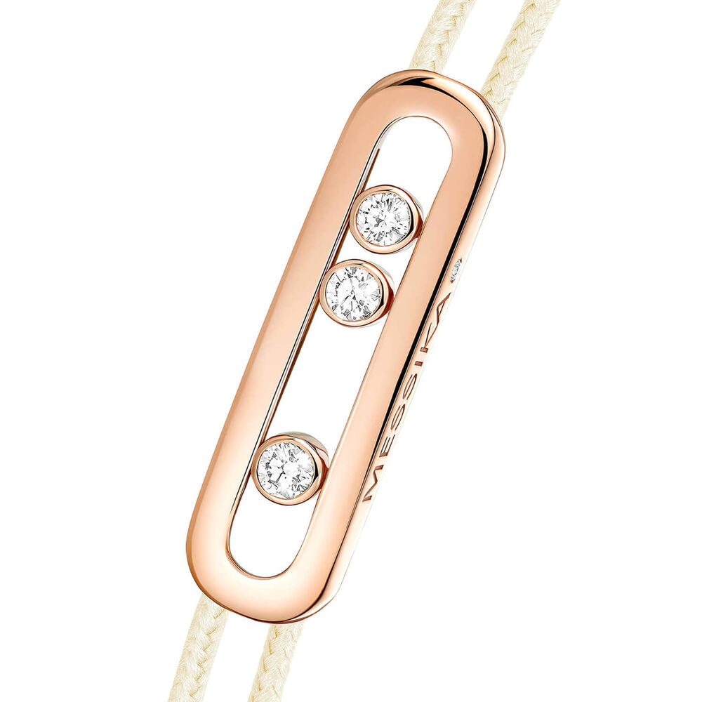 Messika Care(s) Rose Gold 0.09ct Diamond Cream Cord Bracelet