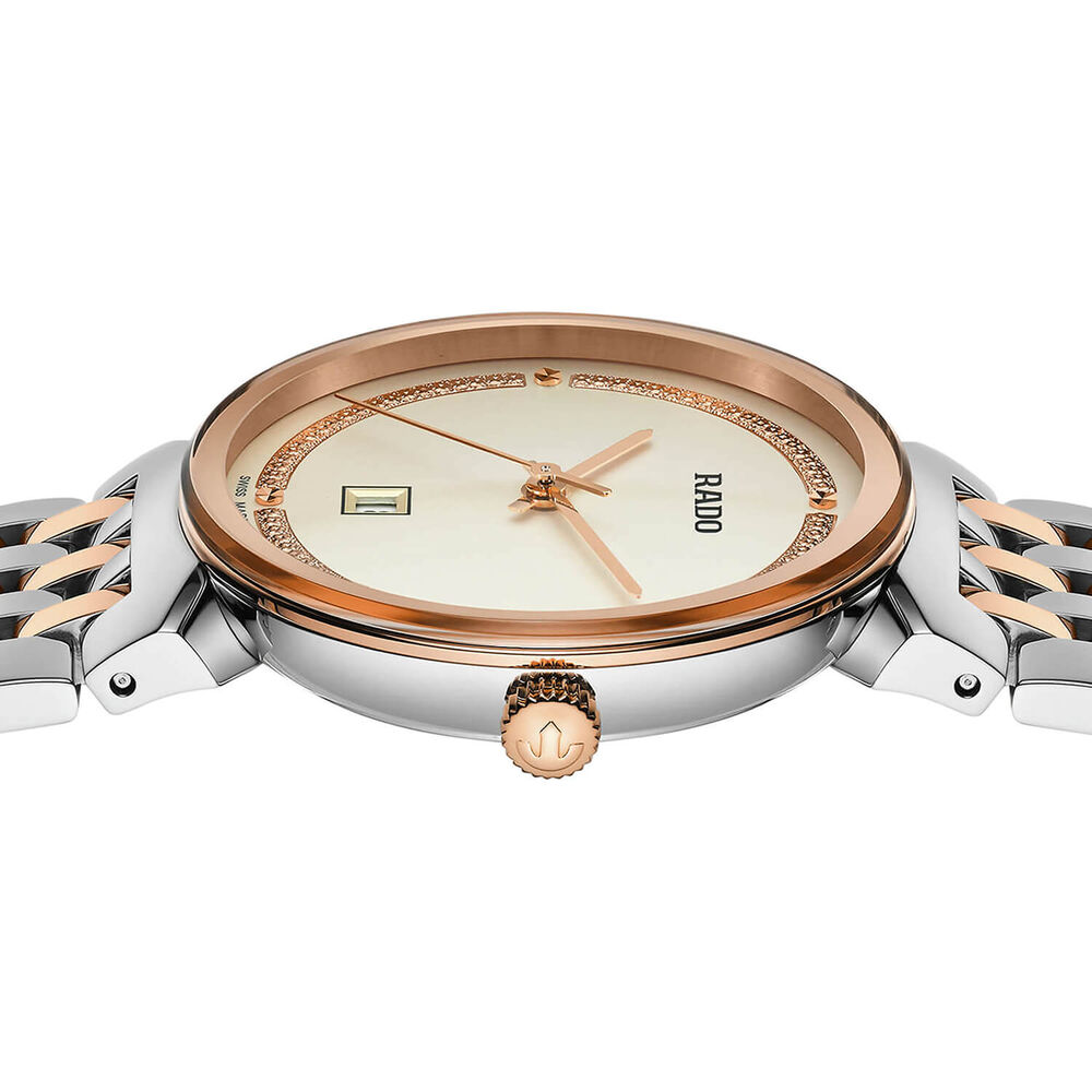 Rado Florence 30mm Champagne Dial Steel & Rose Gold PVD Bracelet Watch image number 2