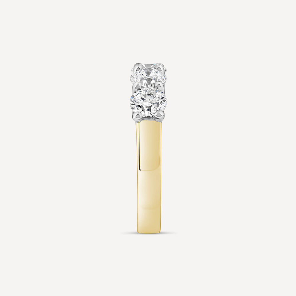 Born 18ct Yellow Gold 2ct Lab Grown 5 Stone Diamond Half Eternity Ring image number 3
