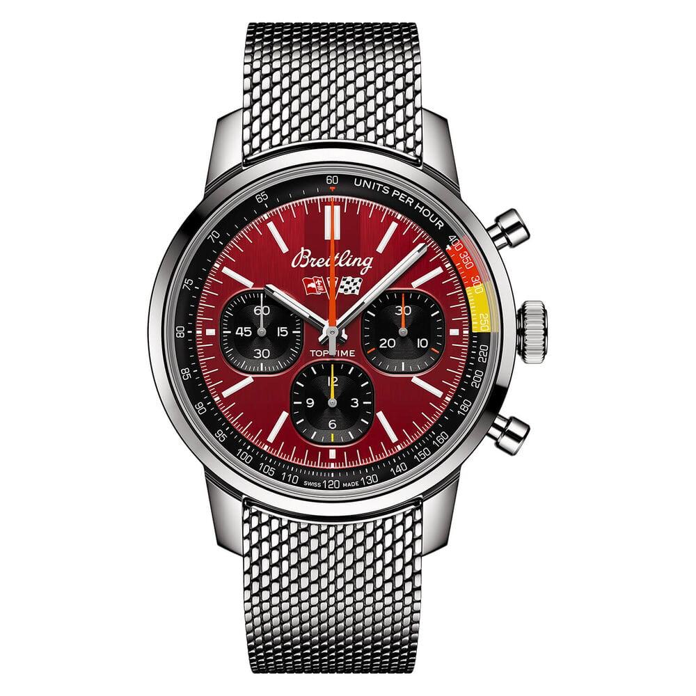 Breitling Top Time B01 41mm Chronograph Corvette Red Dial Bracelet Watch