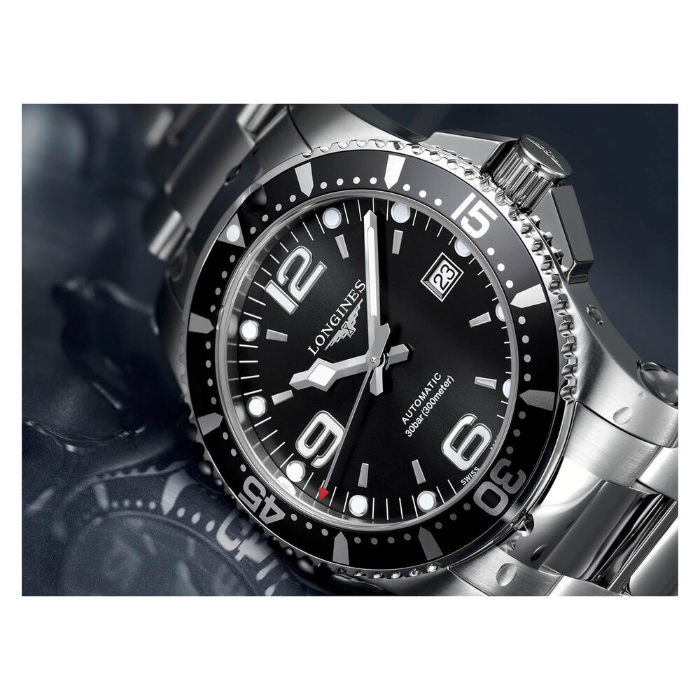 Longines HydroConquest Automatic Black Dial Stainless Steel Bracelet Watch image number 3
