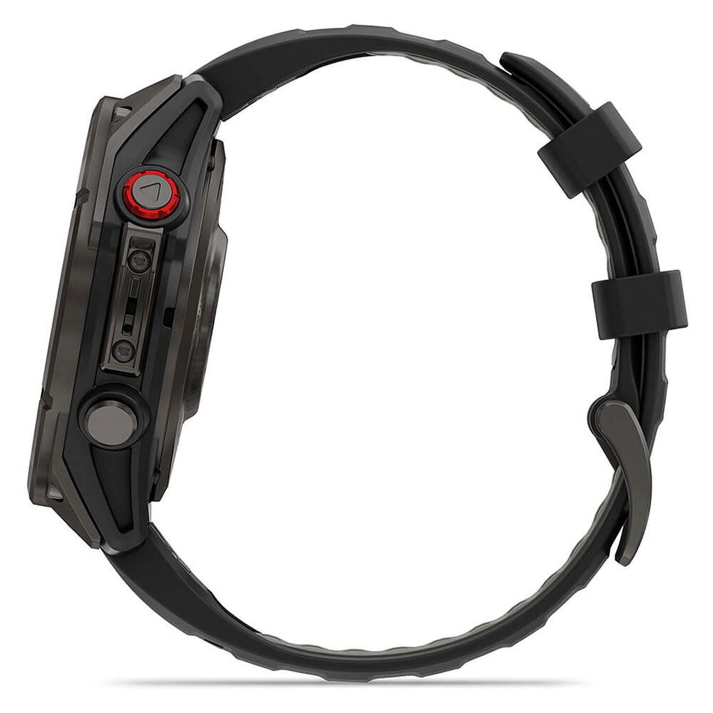 Garmin fenix 8 Pro AMOLED 47mm Carbon Grey DLC Titanium Case Black Silicon Strap Watch image number 5