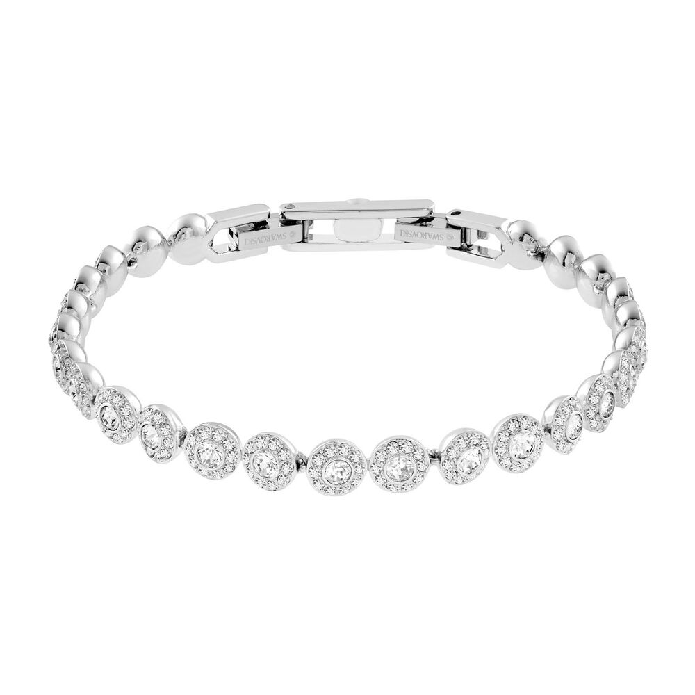 Swarovski Crystal Angelic Rhoidum Plated Halo Bracelet image number 0