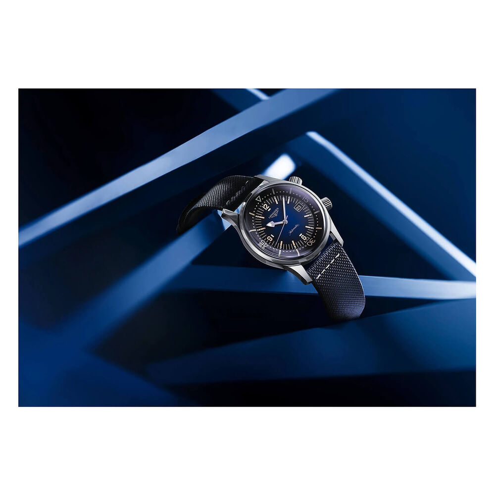 Longines Heritage Diver 42mm Blue Dial Steel Case Blue Strap Watch image number 1
