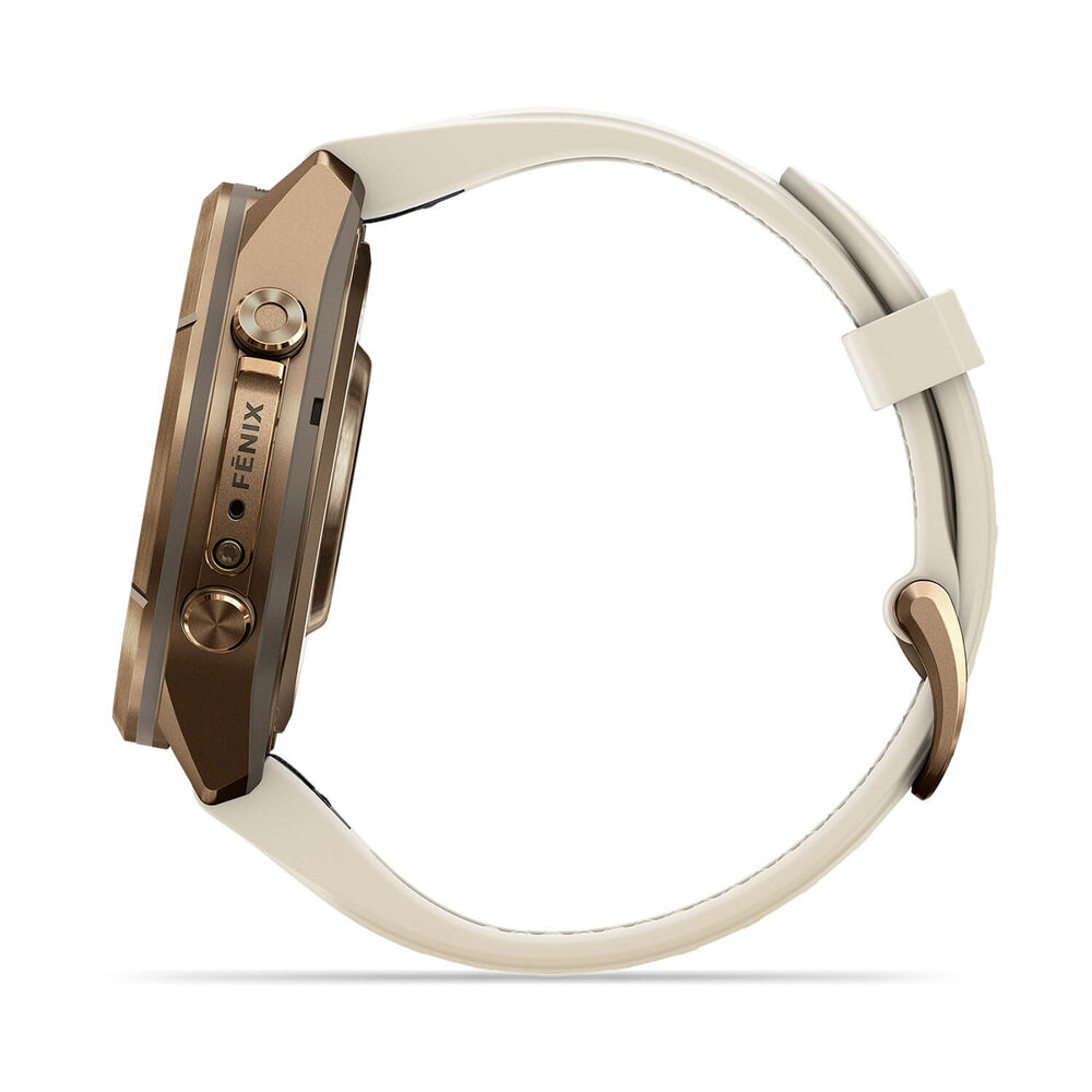Garmin fenix 9 Pro 43mm Autumn Gold Titanium Cream/French Grey Silicone Strap Watch