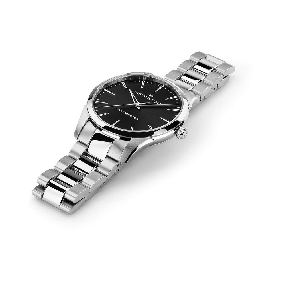 Hamilton Jazzmaster Quartz 40mm Black Dial Steel Bracelet Watch