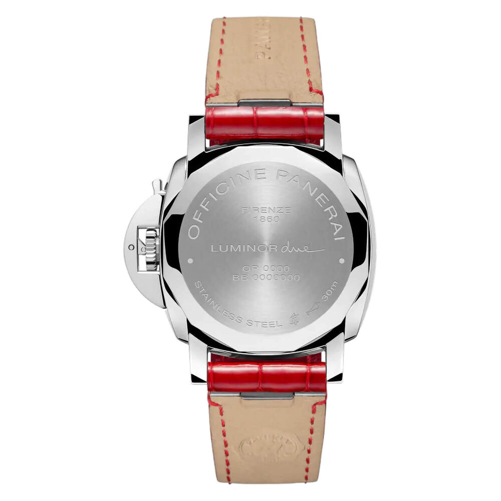 Panerai Luminor Due 38mm Gold - Yellow Dial Red Strap Watch