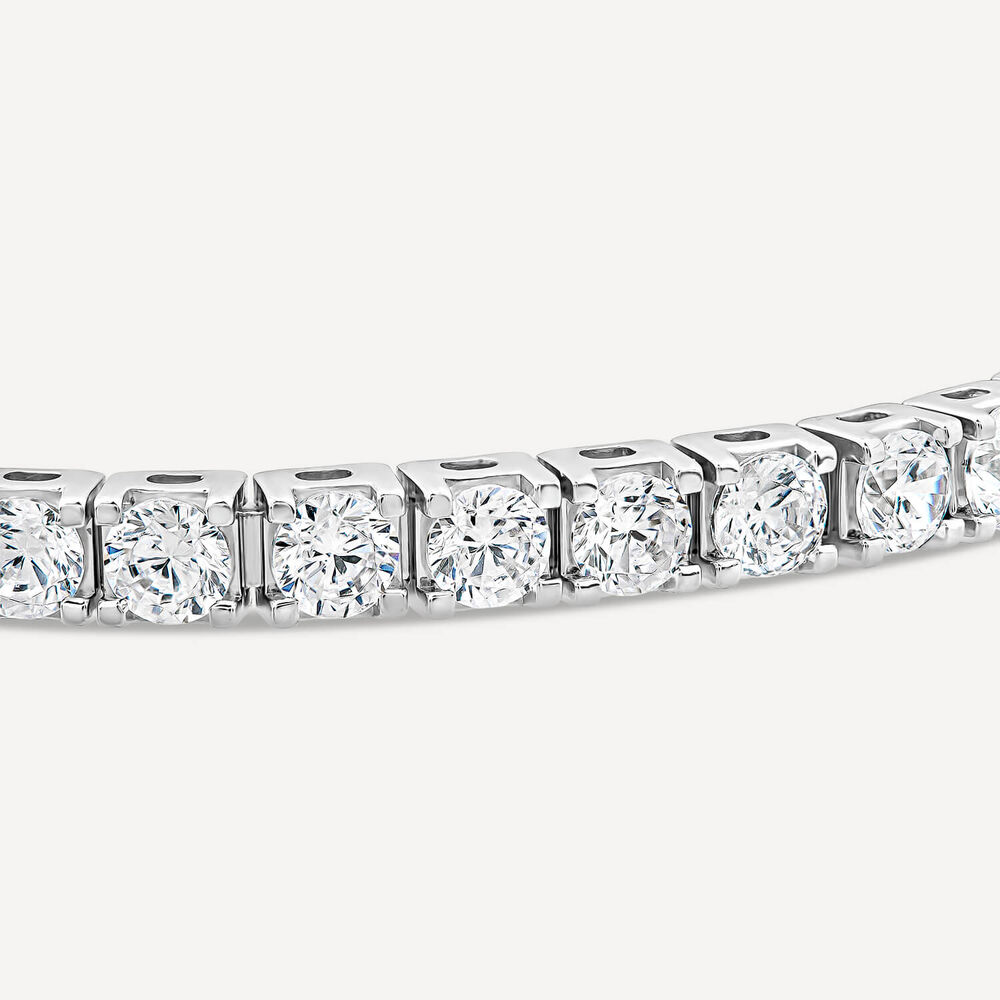 18ct White Gold 7ct Lab Grown Diamond Tennis Bracelet image number 3