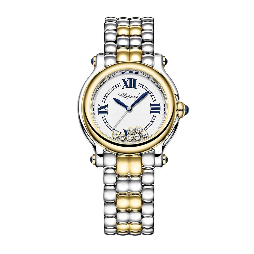 Chopard Happy Sport The First 33mm Silver Dial 0.21ct Diamonds Gold & Steel Bracelet Watch