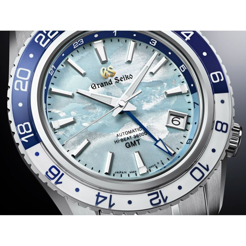 Grand Seiko Sea of Clouds HI-Beat GMT 44.2mm Blue Dial Bracelet Watch