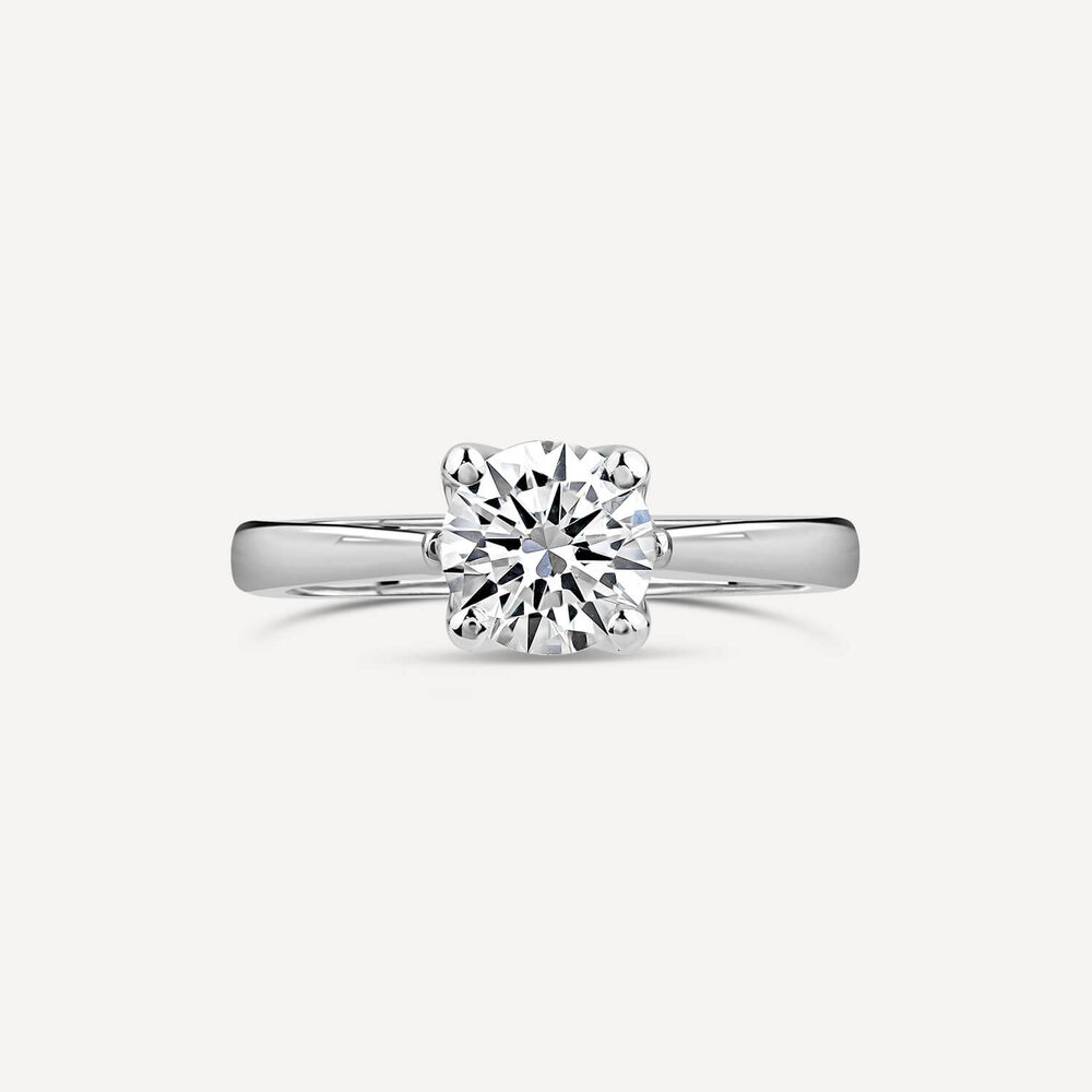 Born Platinum Lab Grown 1ct Round Brilliant Solitaire Diamond Ring image number 1