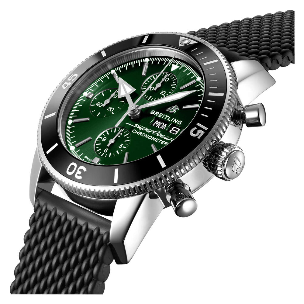 Breitling Superocean Heritage Chronograph 44mm Green Dial Black Strap Watch