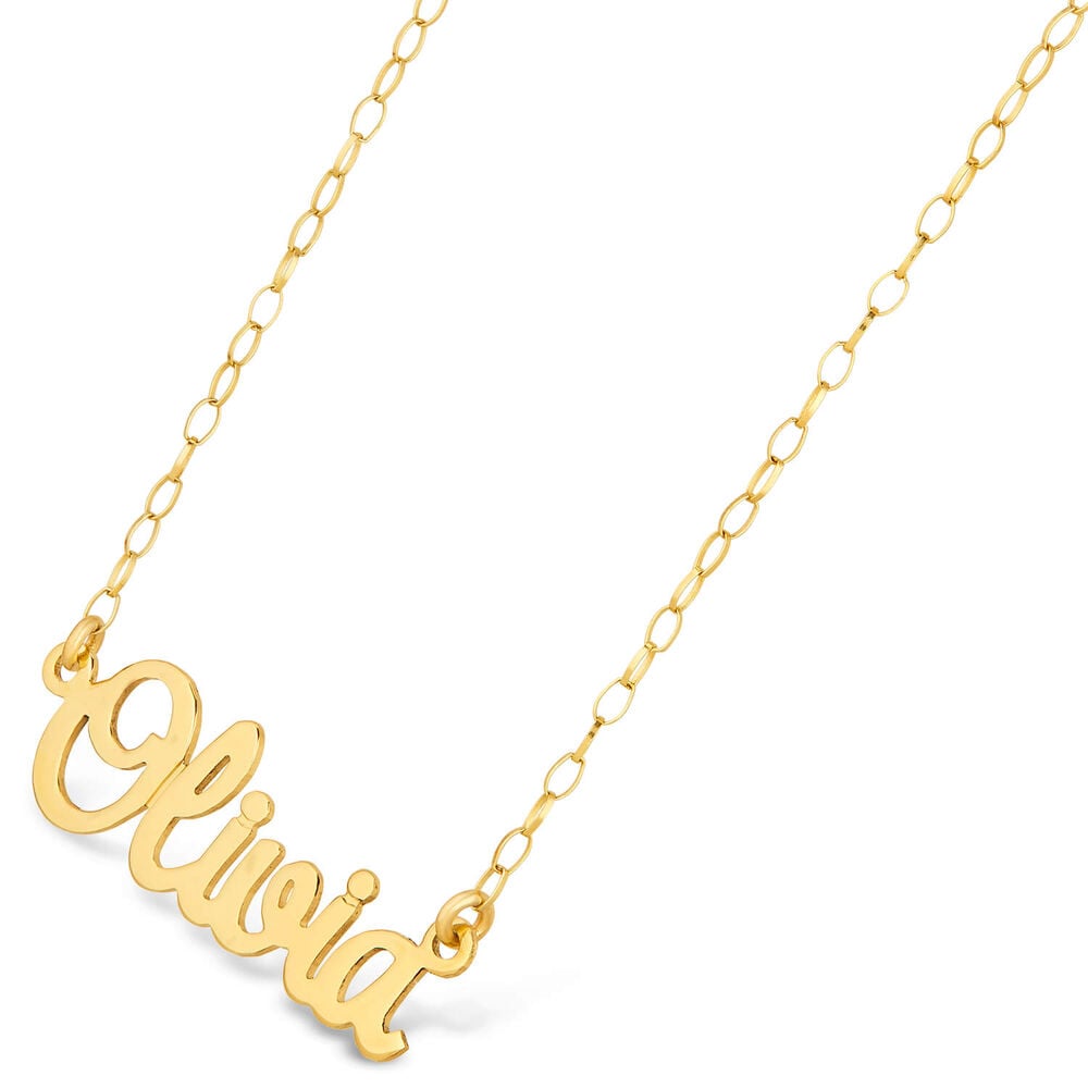 9ct Yellow Gold Personalised Name Necklace (up to 6 letters) (Special Order: 3-5 weeks) image number 1