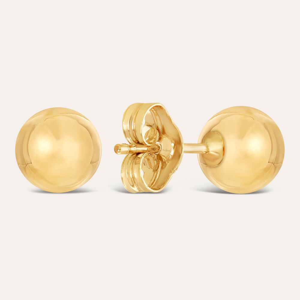 9ct Yellow Gold 6mm Polished Ball Stud Earrings