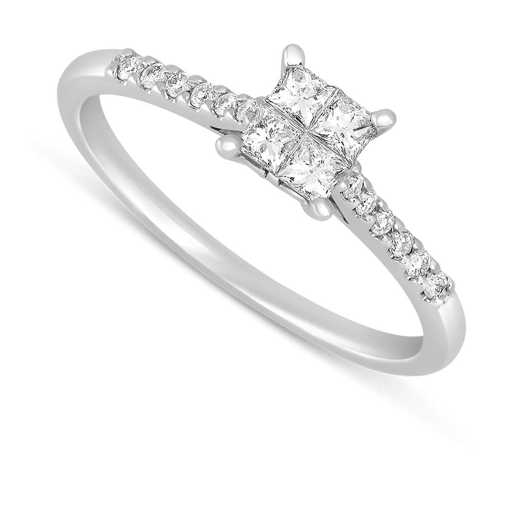 Timeless 9ct white gold 0.33 carat princess cut diamond ring image number 0
