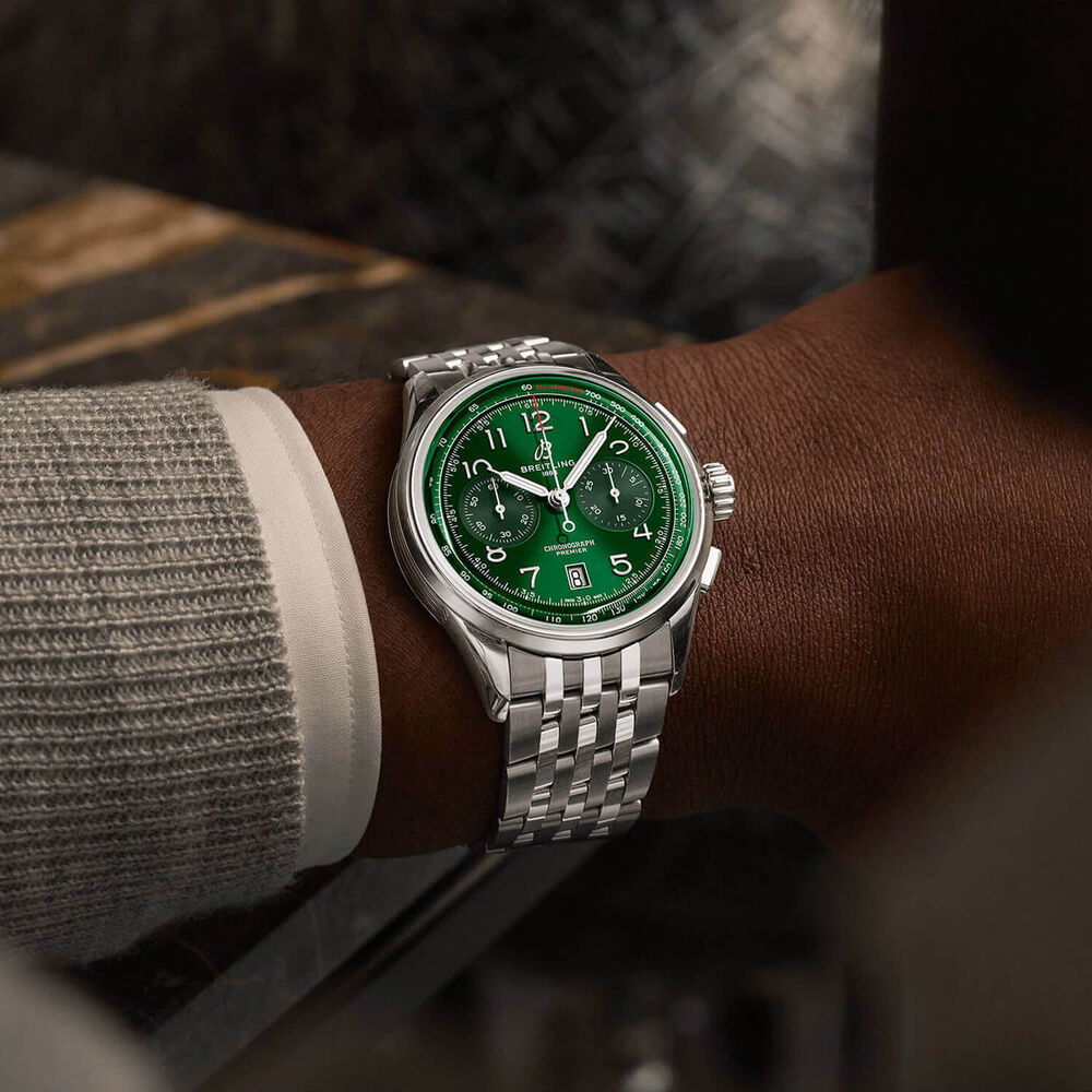 Breitling Premier B01 Chronograph 42mm Green Dial Bracelet Watch image number 2