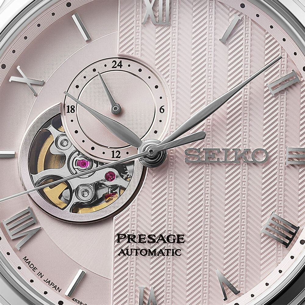 Seiko Presage Zen Garden Kyoto Cherry Blossom 41.8mm Dial Steel Bracelet Watch image number 1