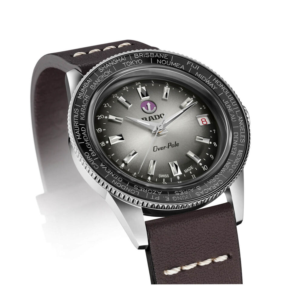 Rado Captain Cook Over-Pole 37mm Black Dial Brown Strap Watch