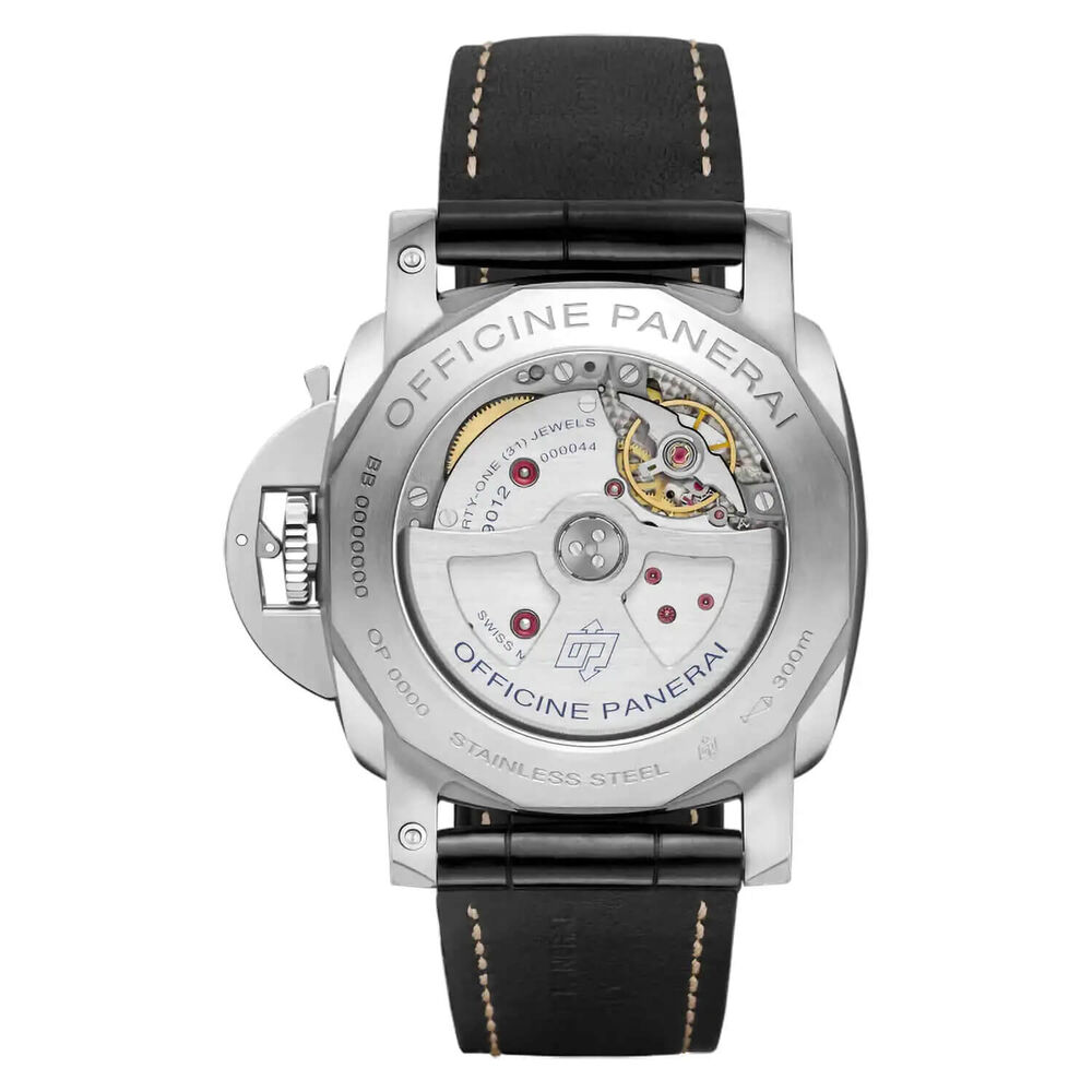 Panerai Luminor 44mm GMT Power Reserve Black Dial Strap Watch