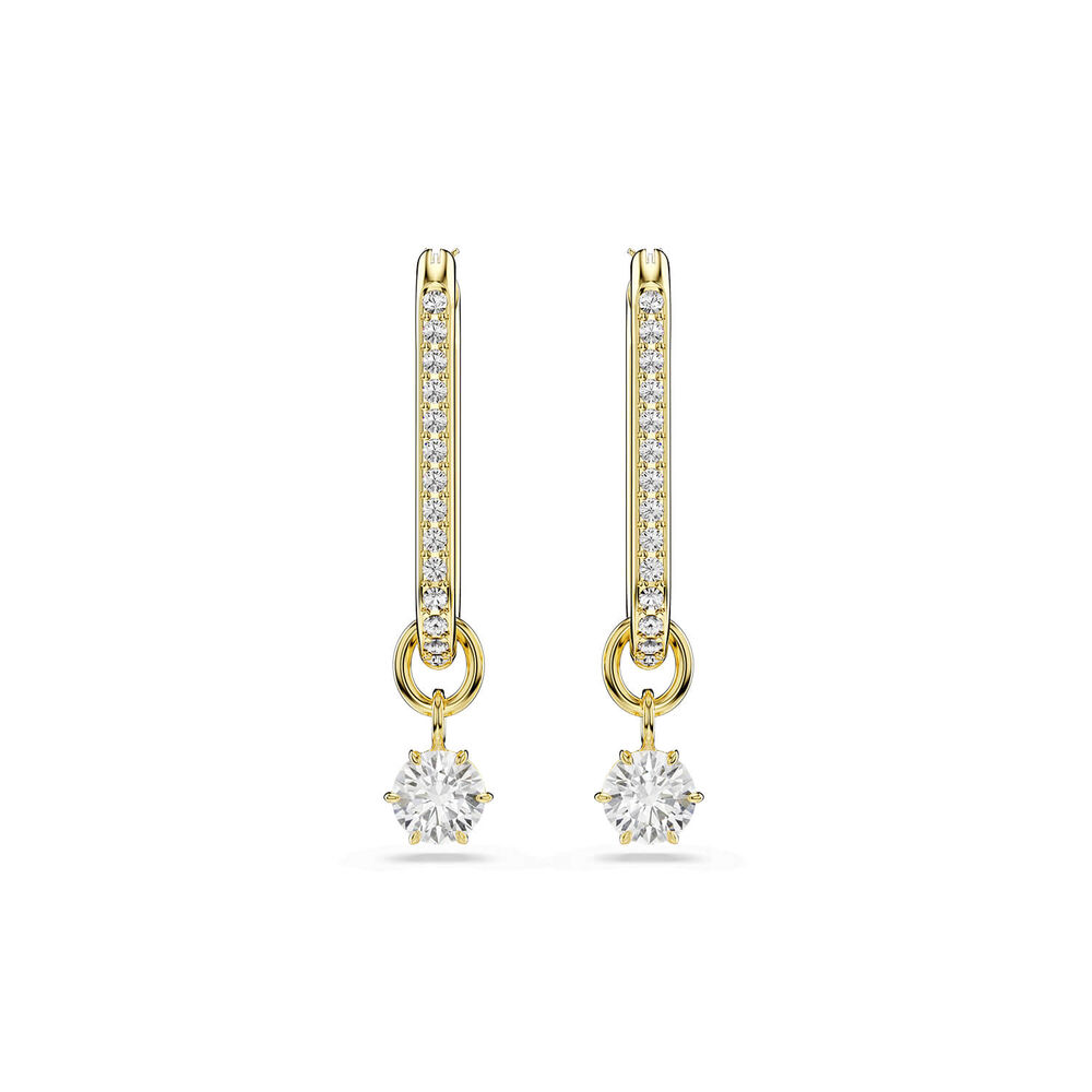 Swarovski Constella Crystals & Cubic Zirconia 18ct Yellow Gold Finished Drop Earrings