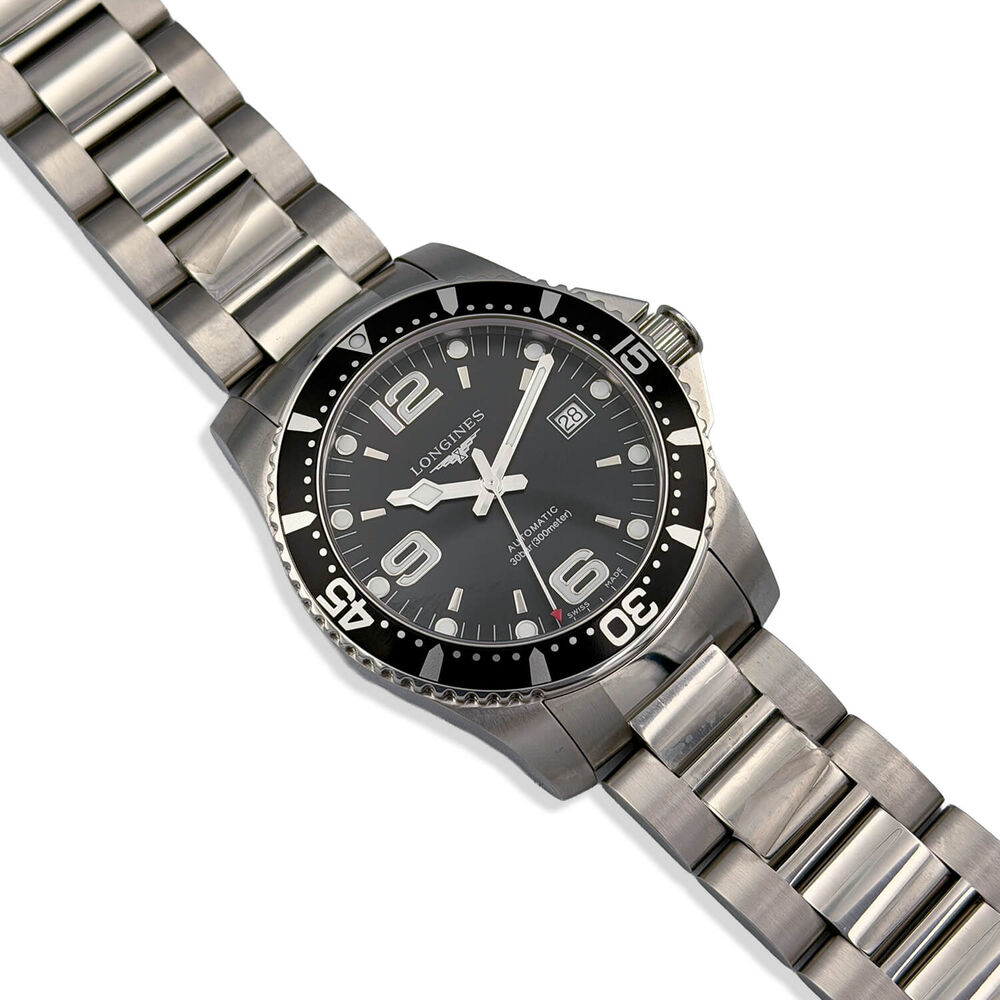Pre-Owned Longines HydroConquest 41mm Black Dial Steel Bracelet Watch image number 1