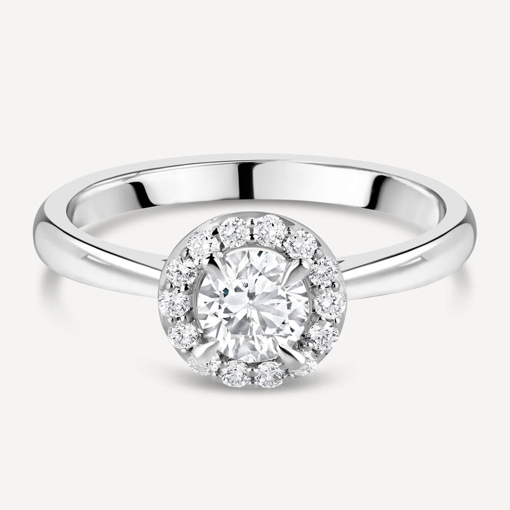 Platinum 0.55ct Amia Diamond Halo Ring image number 6