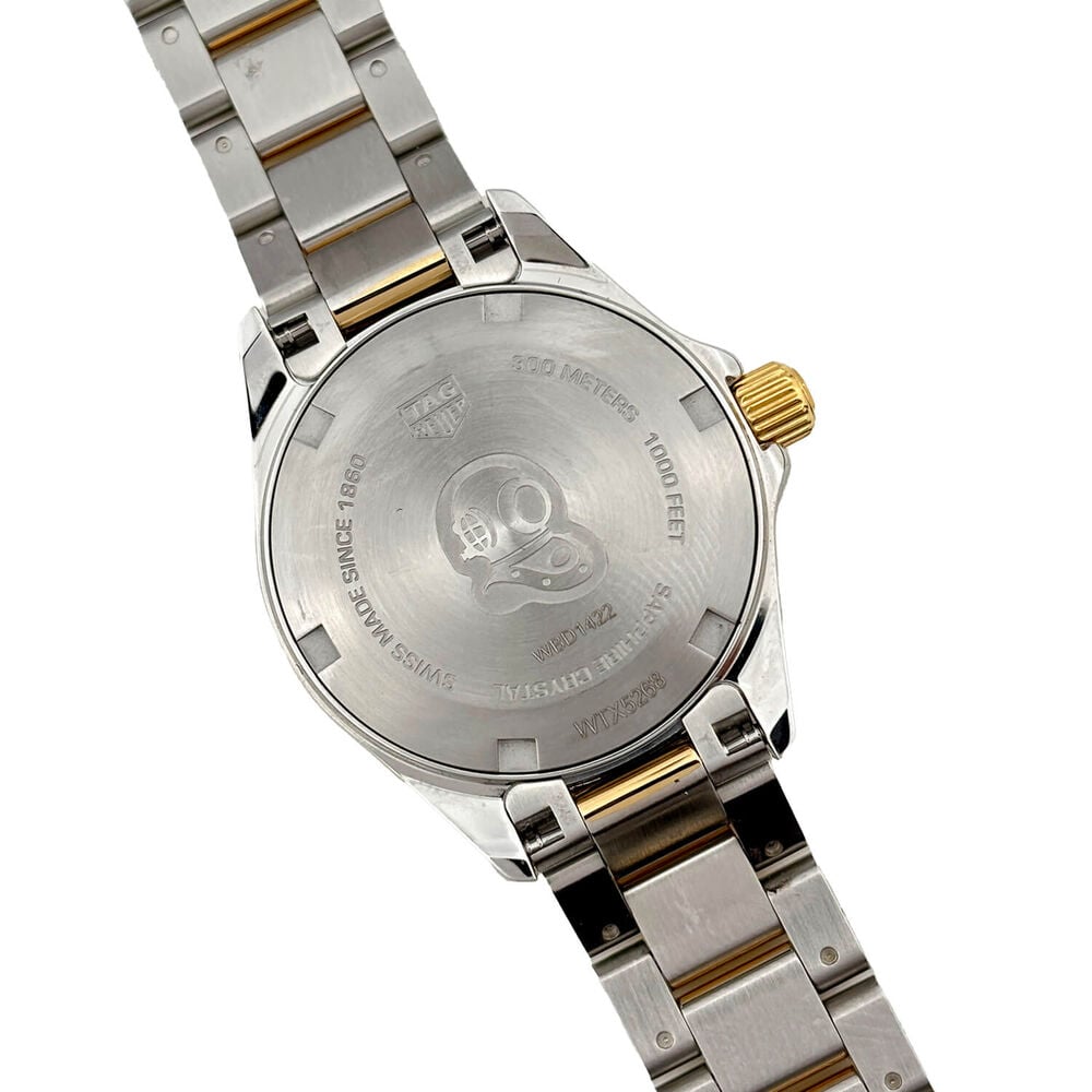 Pre-Owned TAG Heuer Aquaracer Date 27mm MOP Dial Diamond Dots 18k Gold & Steel Bracelet Watch image number 3