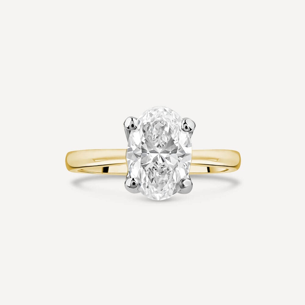 Born 18ct Yellow Gold 2.00ct Lab Grown Oval Solitaire Diamond Ring