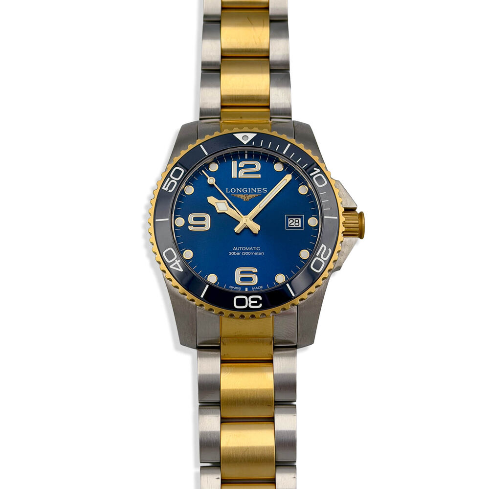 Pre-Owned Longines HydroConquest 41mm Blue Dial Yellow Gold PVD Steel Bracelet Watch image number 0