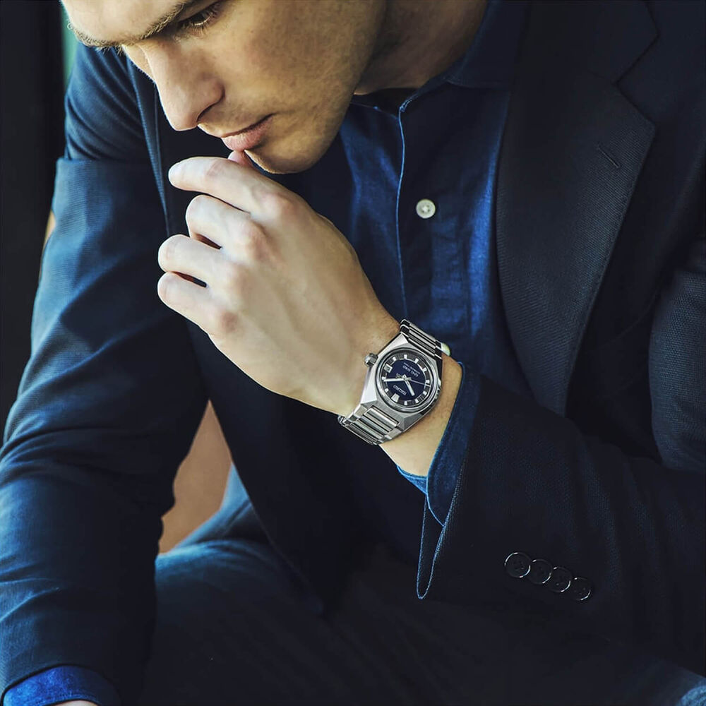 Seiko King Seiko VANAC  'Tokyo Midnight' 41mm Blue Dial Steel Bracelet Watch image number 7