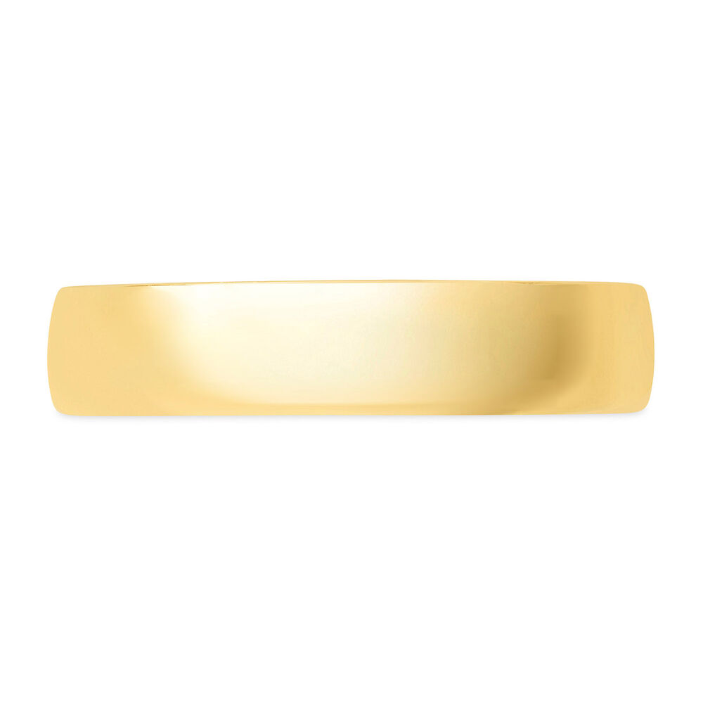 18ct gold 4mm classic court plain wedding ring image number 1