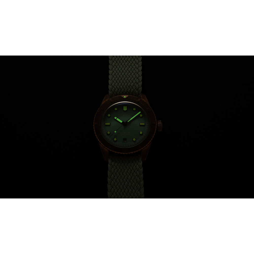 Pre-Owned Oris Divers Sixty-Five 38mm Green Dial Perlon Strap Watch