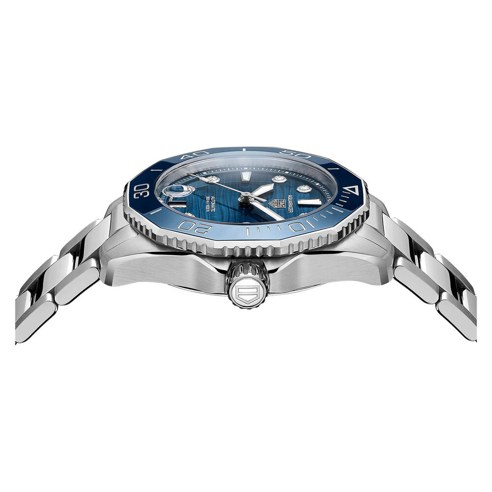 TAG Heuer Aquaracer Professional 300 36mm Blue Dial & Bezel Stainless Steel Bracelet Watch image number 3