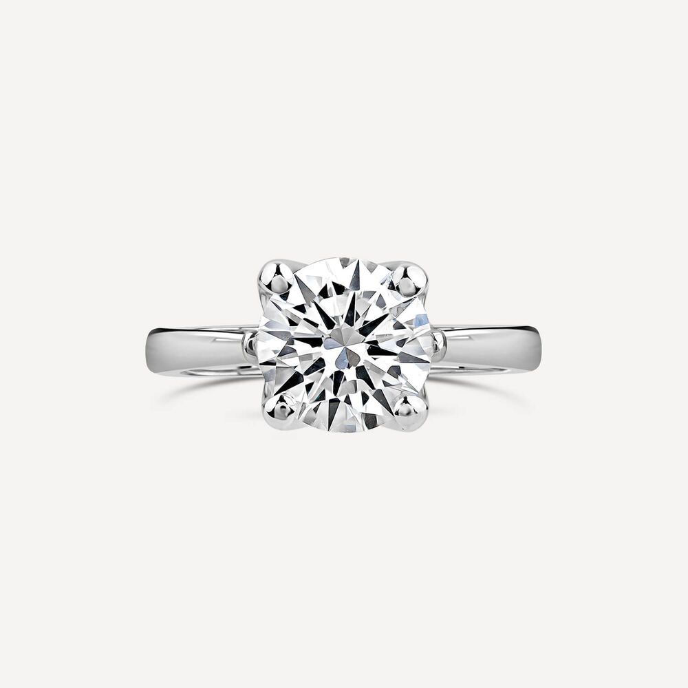 Born Platinum Lab Grown 2ct Round Solitaire Diamond Ring