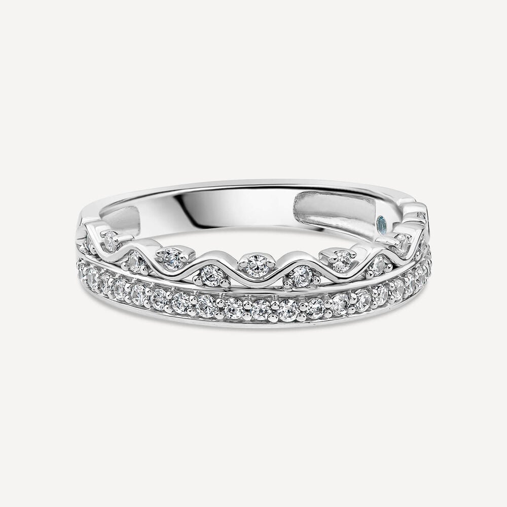 9ct White Gold 0.25ct Diamond Pave Wedding Ring