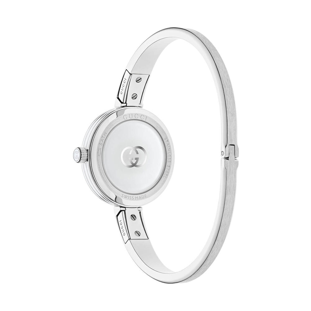 Gucci Model 2000 24mm Pink Dial Steel Bangle Watch