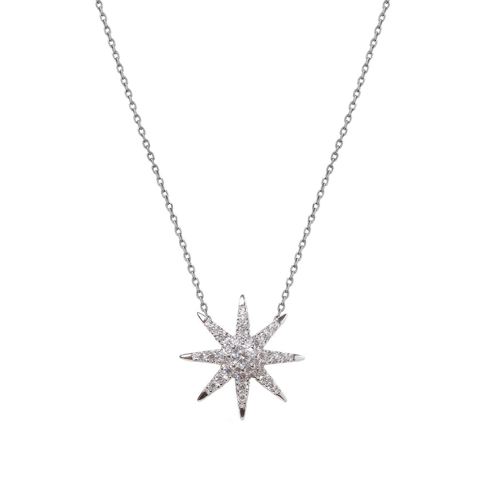 CARAT* London Stella Collection Sterling Silver Atrias Pendant & Chain image number 0