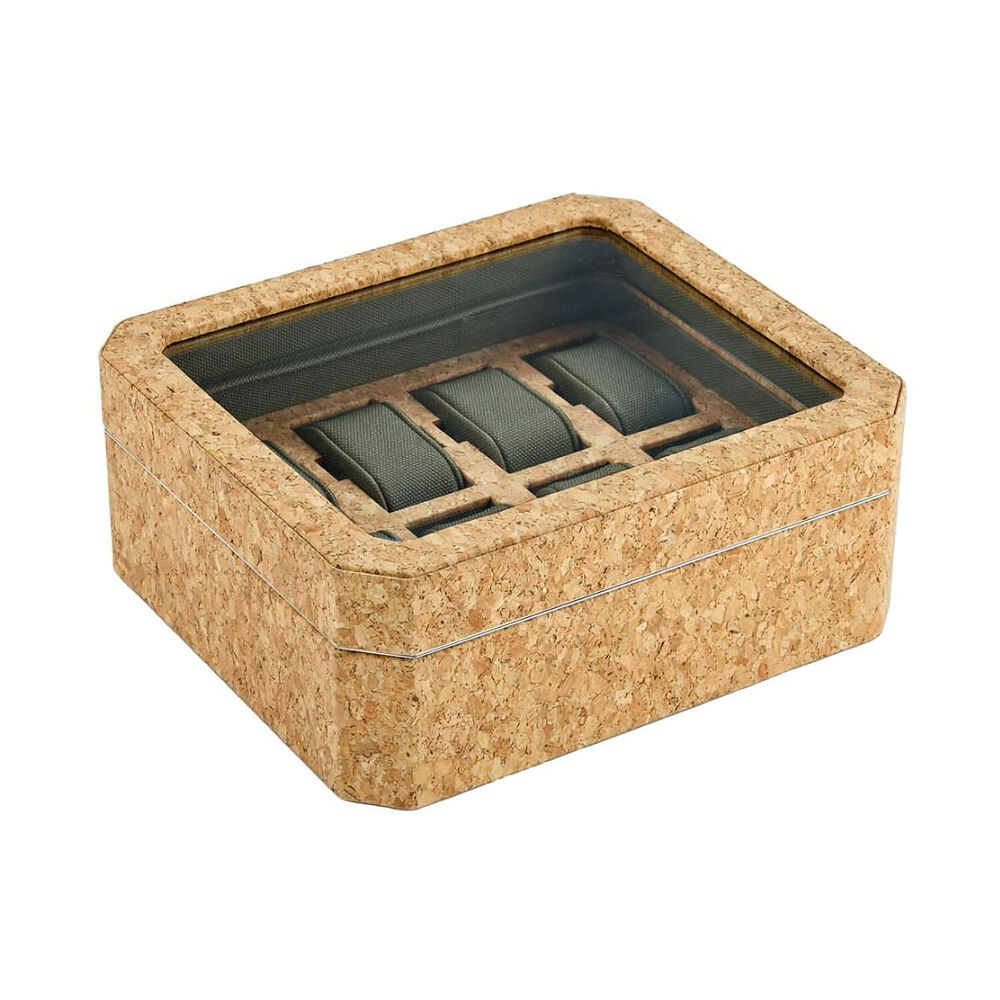 WOLF Cortica Natural Cork 8 Pc Watch Box