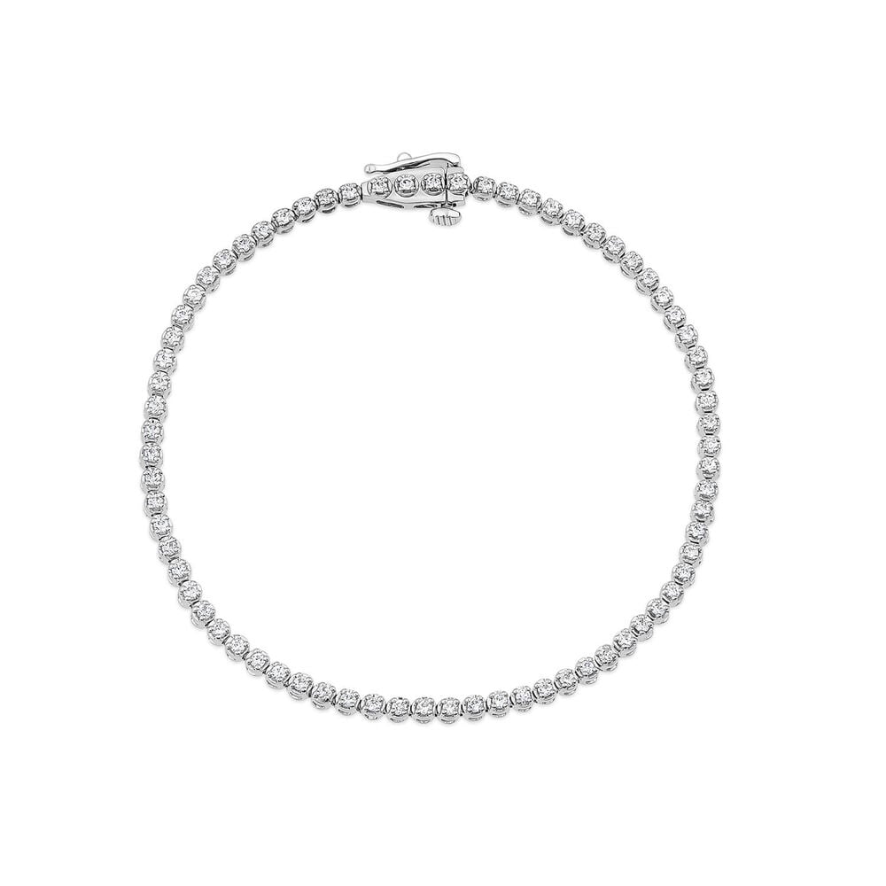 9ct White Gold 1.00ct Diamond Tennis Bracelet
