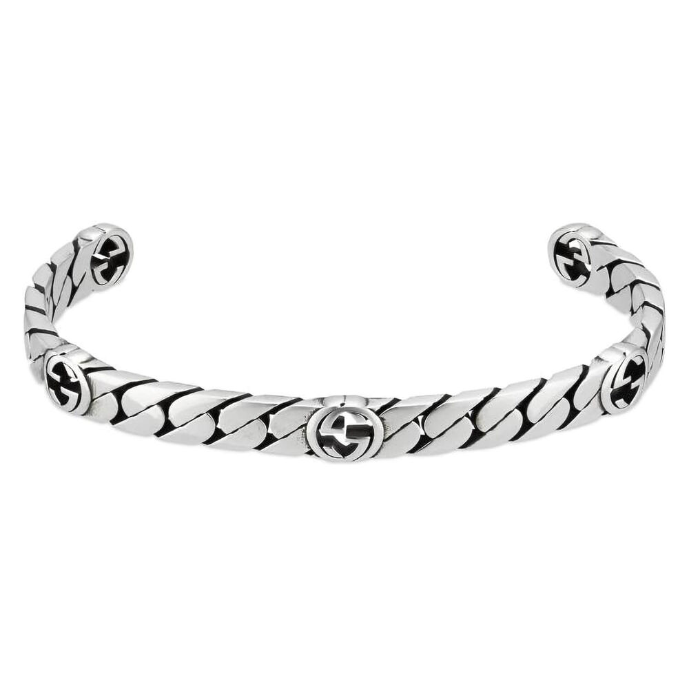 Gucci Interlocking Sterling Silver Cuff Bracelet